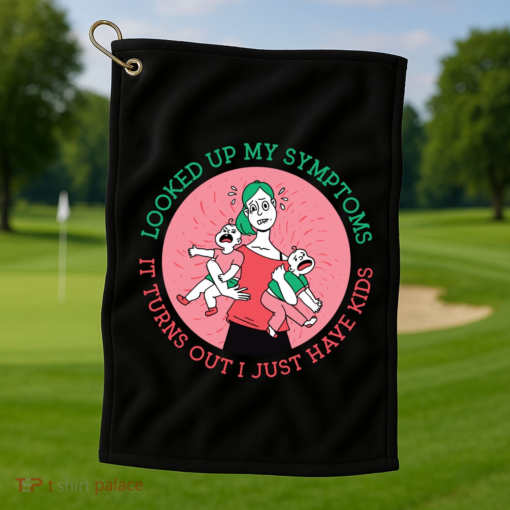 Funny Overwhelmed Mom Golf Towel