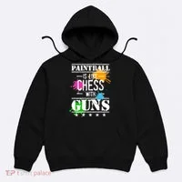 Funny Paintball Is Like Chess With Guns Hoodie thumb 0