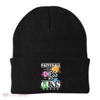 Funny Paintball Is Like Chess With Guns Beanie thumb 0