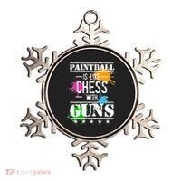 Funny Paintball Is Like Chess With Guns Ornament thumb 0