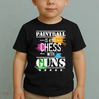 Funny Paintball Is Like Chess With Guns Toddler T-Shirt thumb 2