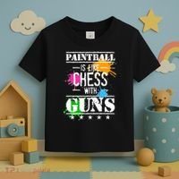 Funny Paintball Is Like Chess With Guns Toddler T-Shirt thumb 3