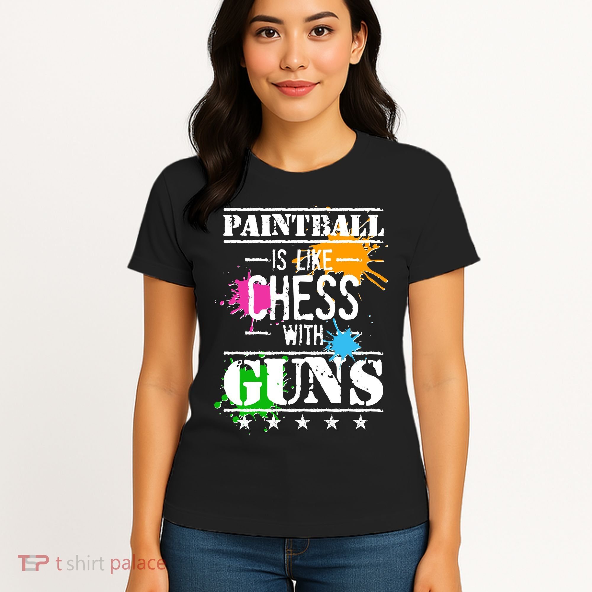 Funny Paintball Is Like Chess With Guns Women's T-Shirt