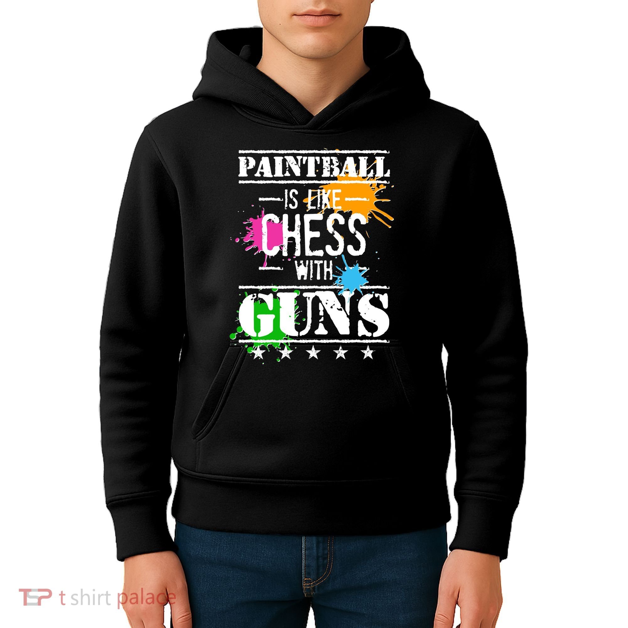 Funny Paintball Is Like Chess With Guns Kids Hoodie