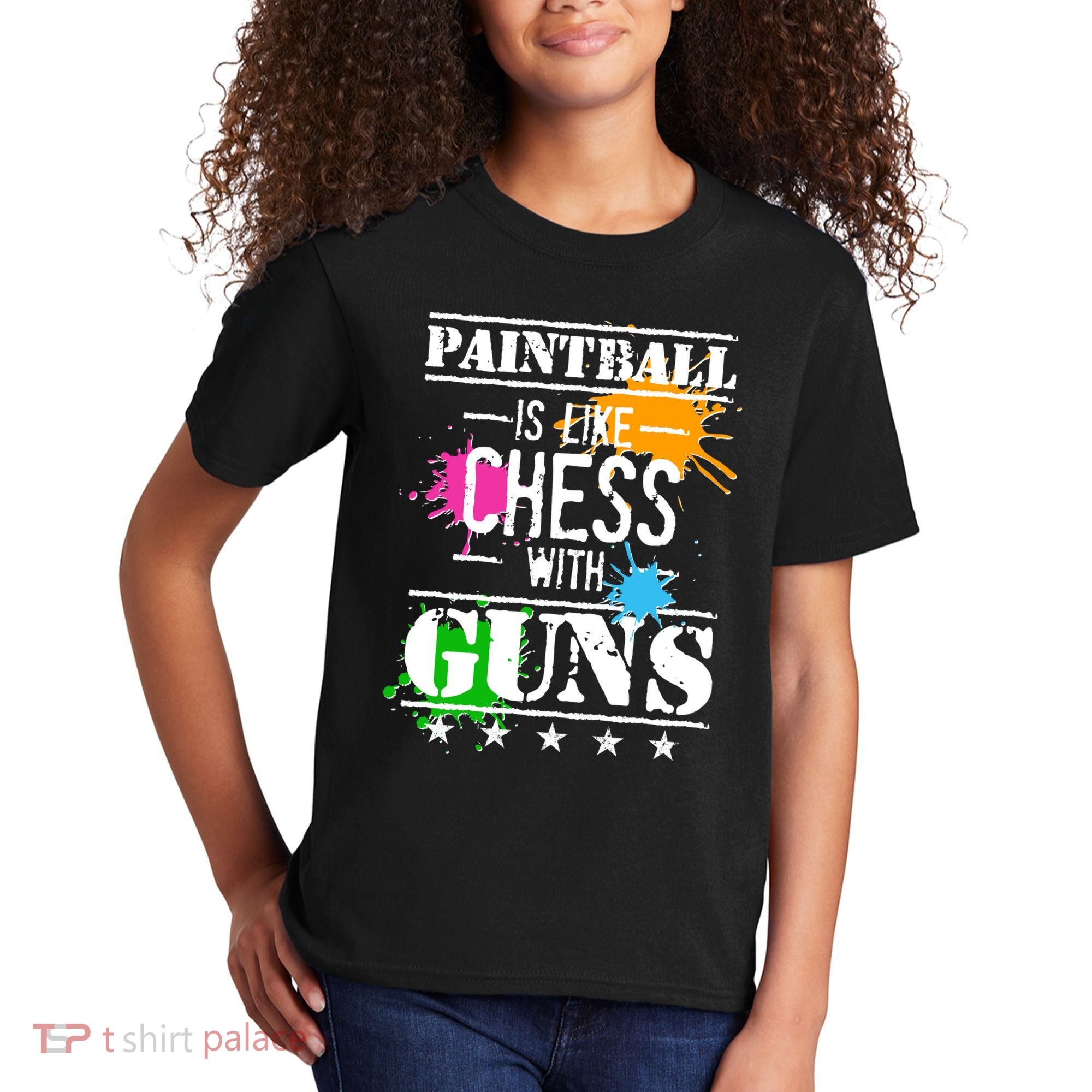 Funny Paintball Is Like Chess With Guns Kids T-Shirt