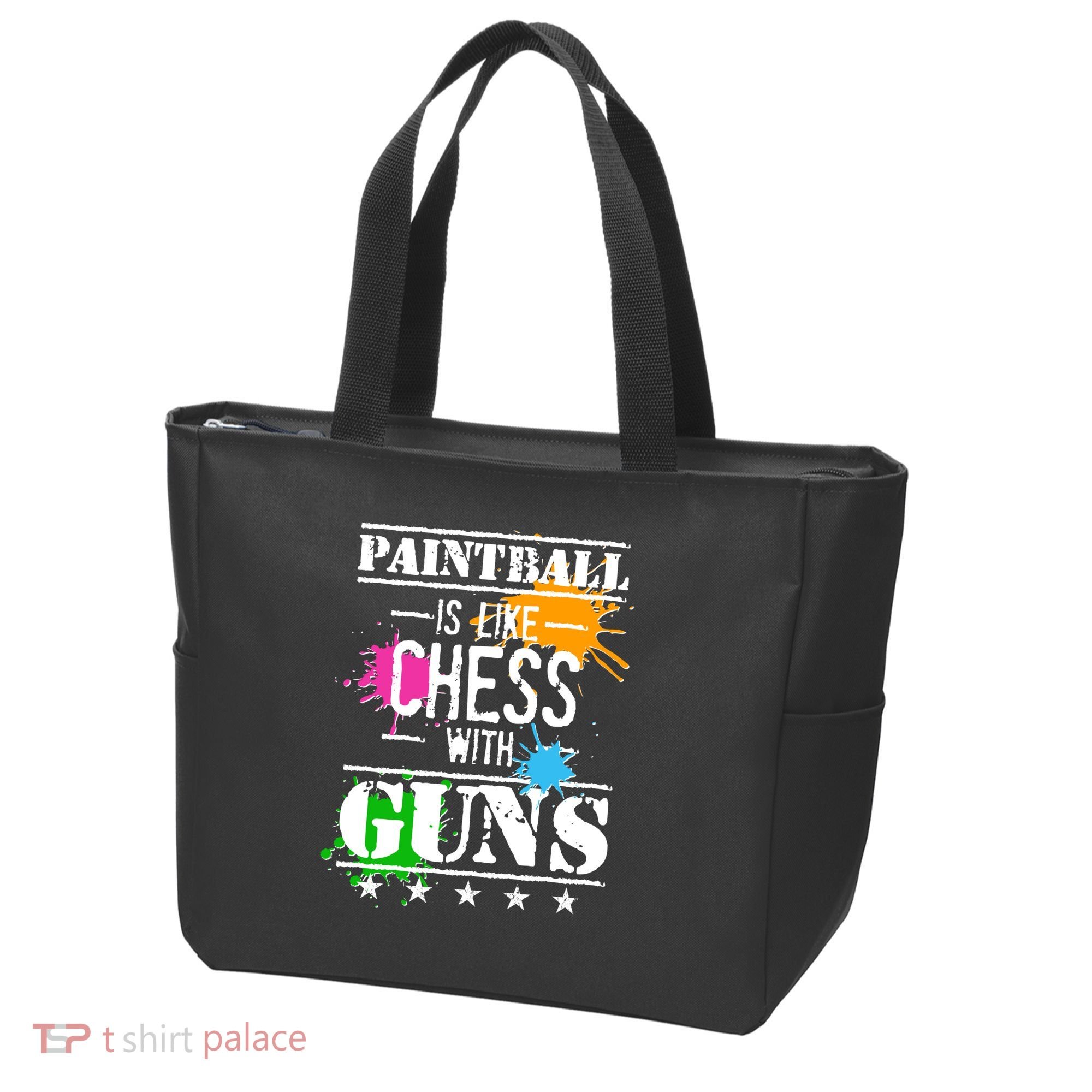 Funny Paintball Is Like Chess With Guns Tote Bag