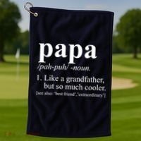 Funny Papa Definition Like A Grandfather Golf Towel thumb 1