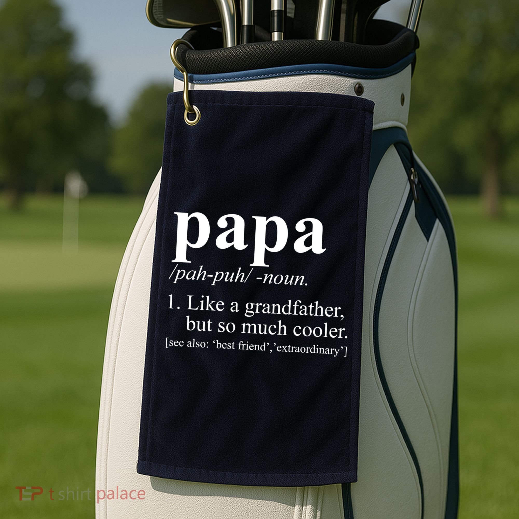 Funny Papa Definition Like A Grandfather Golf Towel