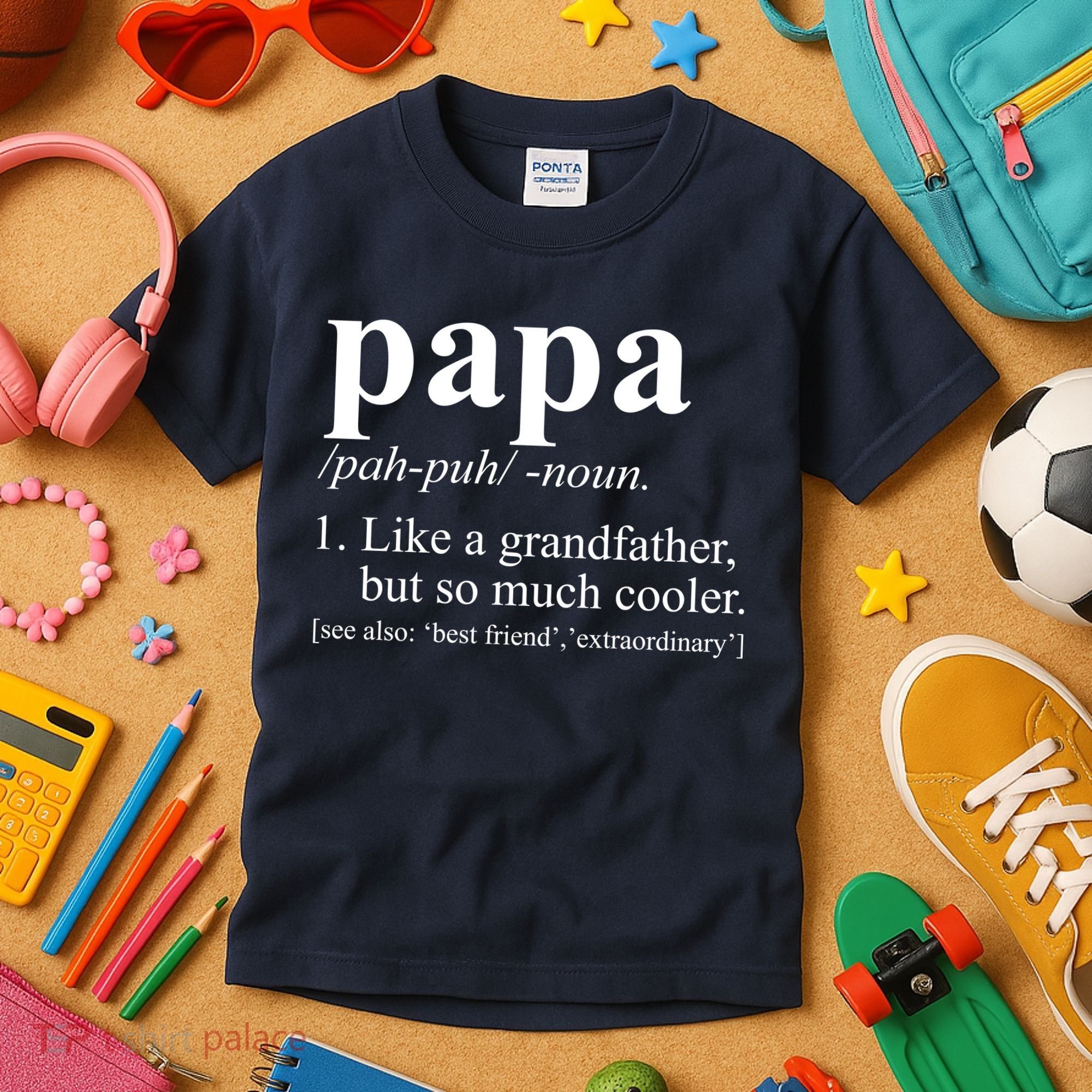 Funny Papa Definition Like A Grandfather Kids T-Shirt