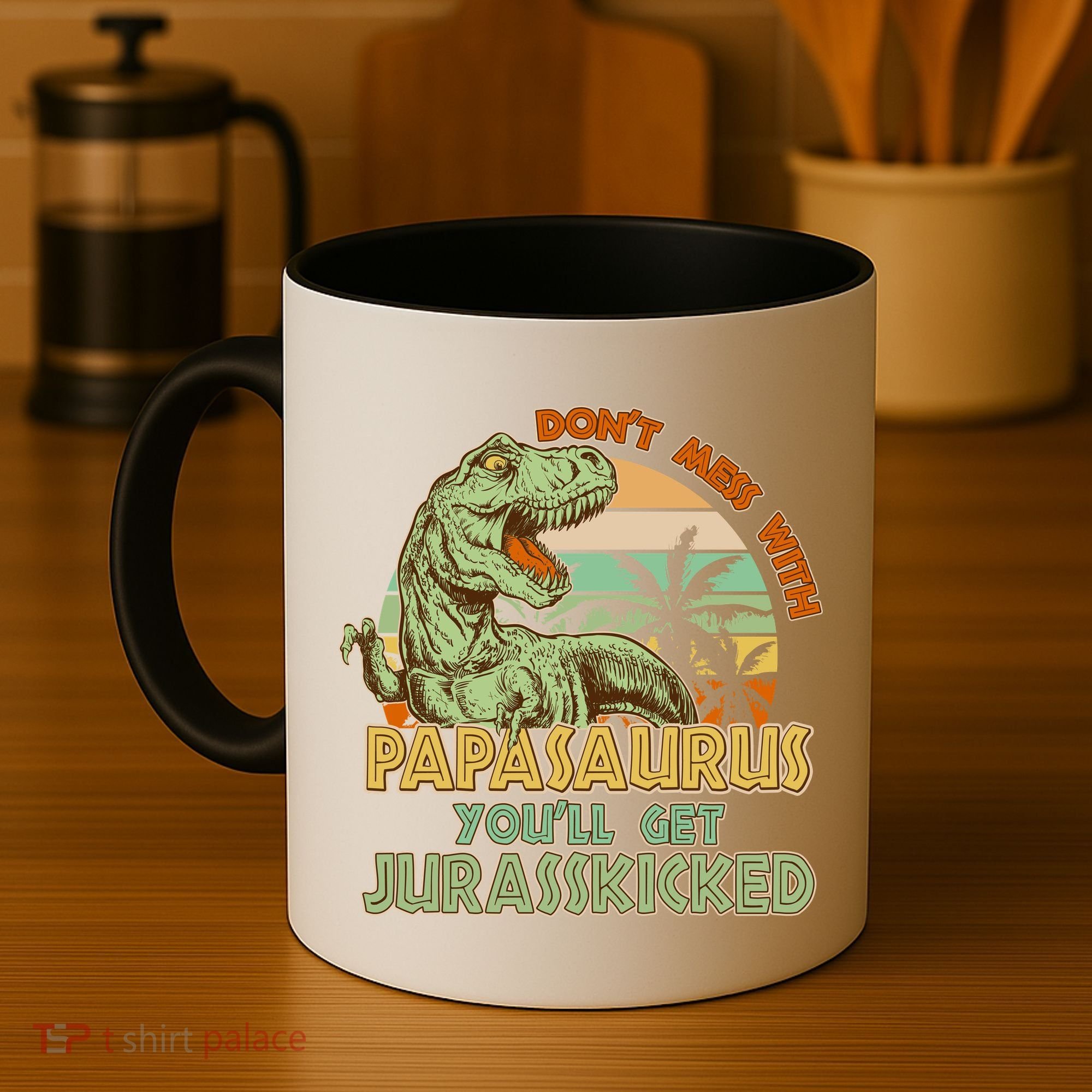 Funny Papa Don't Mess With Papasaurus Coffee Mug