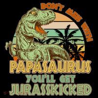 Funny Papa Don't Mess With Papasaurus Ornament thumb 1