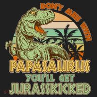 Funny Papa Don't Mess With Papasaurus Hat thumb 2