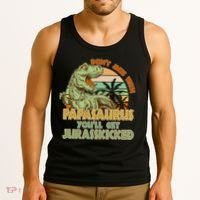 Funny Papa Don't Mess With Papasaurus Tank Top thumb 3