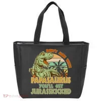 Funny Papa Don't Mess With Papasaurus Tote Bag thumb 0