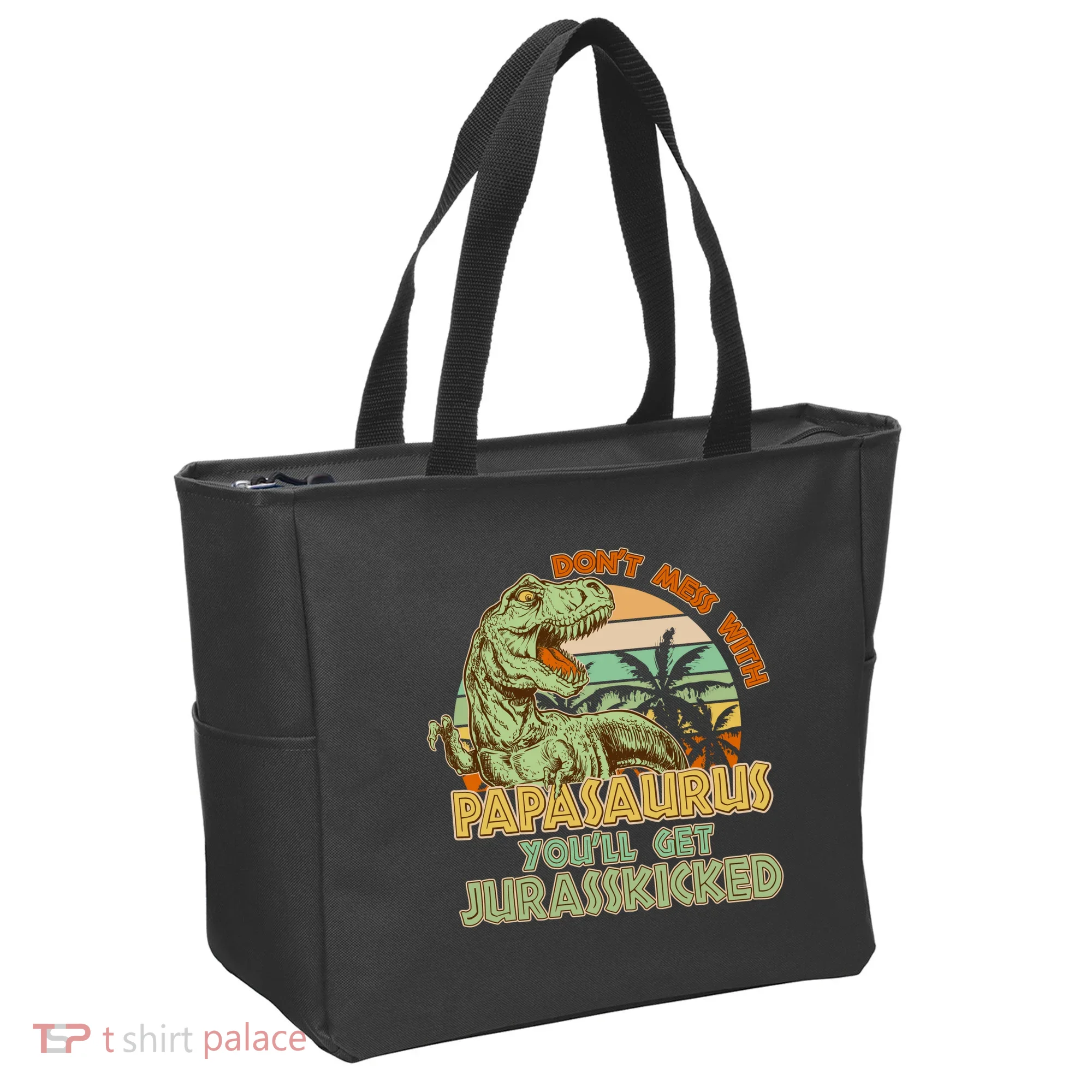 Funny Papa Don't Mess With Papasaurus Tote Bag