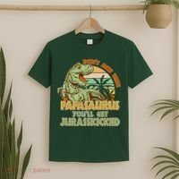 Funny Papa Don't Mess With Papasaurus T-Shirt thumb 2