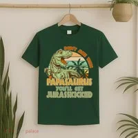Funny Papa Don't Mess With Papasaurus T-Shirt thumb 2