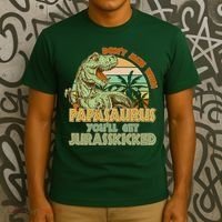 Funny Papa Don't Mess With Papasaurus T-Shirt thumb 3