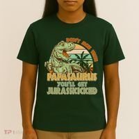 Funny Papa Don't Mess With Papasaurus T-Shirt thumb 4