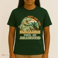 Funny Papa Don't Mess With Papasaurus T-Shirt thumb 4