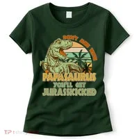 Funny Papa Don't Mess With Papasaurus Women's T-Shirt thumb 0