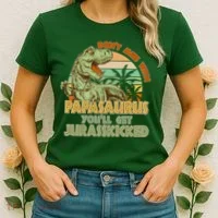 Funny Papa Don't Mess With Papasaurus Women's T-Shirt thumb 2