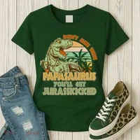 Funny Papa Don't Mess With Papasaurus Women's T-Shirt thumb 3