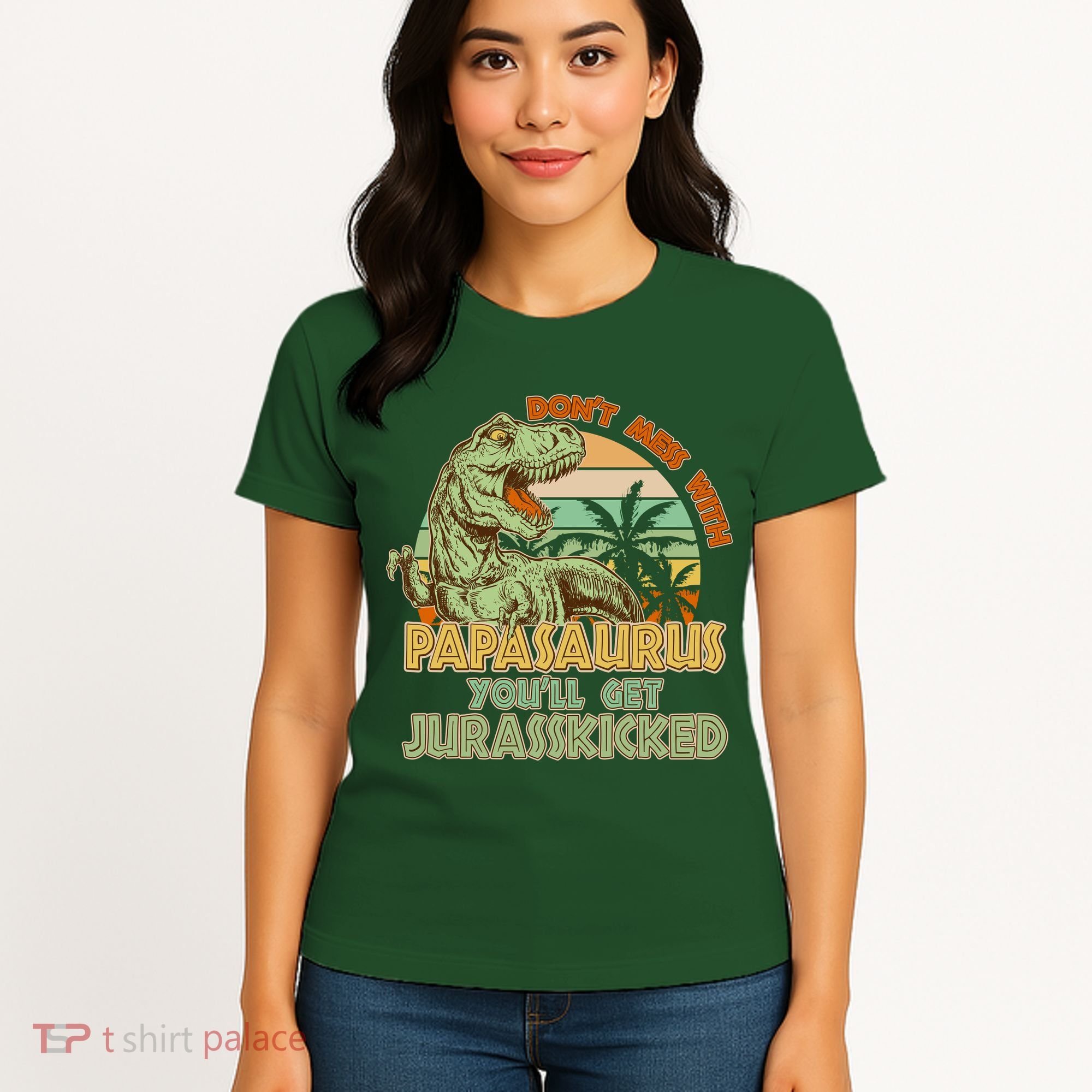 Funny Papa Don't Mess With Papasaurus Women's T-Shirt