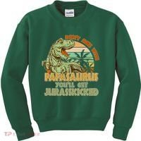 Funny Papa Don't Mess With Papasaurus Kids Sweatshirt thumb 0