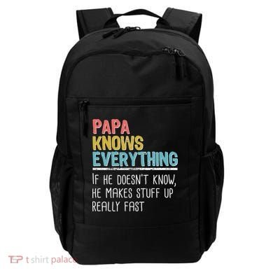 Funny Papa Knows Everything Backpack