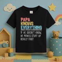 Funny Papa Knows Everything Toddler T-Shirt thumb 3