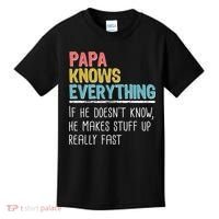 Funny Papa Knows Everything Kids T-Shirt thumb 0