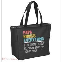 Funny Papa Knows Everything Tote Bag thumb 2