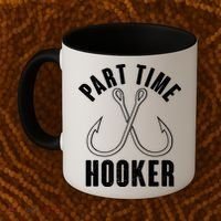 Funny Part Time Hooker Fishing Fan Coffee Mug thumb 2