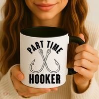 Funny Part Time Hooker Fishing Fan Coffee Mug thumb 3