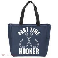 Funny Part Time Hooker Fishing Fan Tote Bag thumb 0