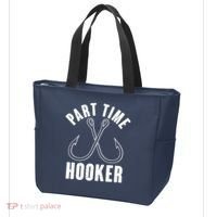 Funny Part Time Hooker Fishing Fan Tote Bag thumb 3