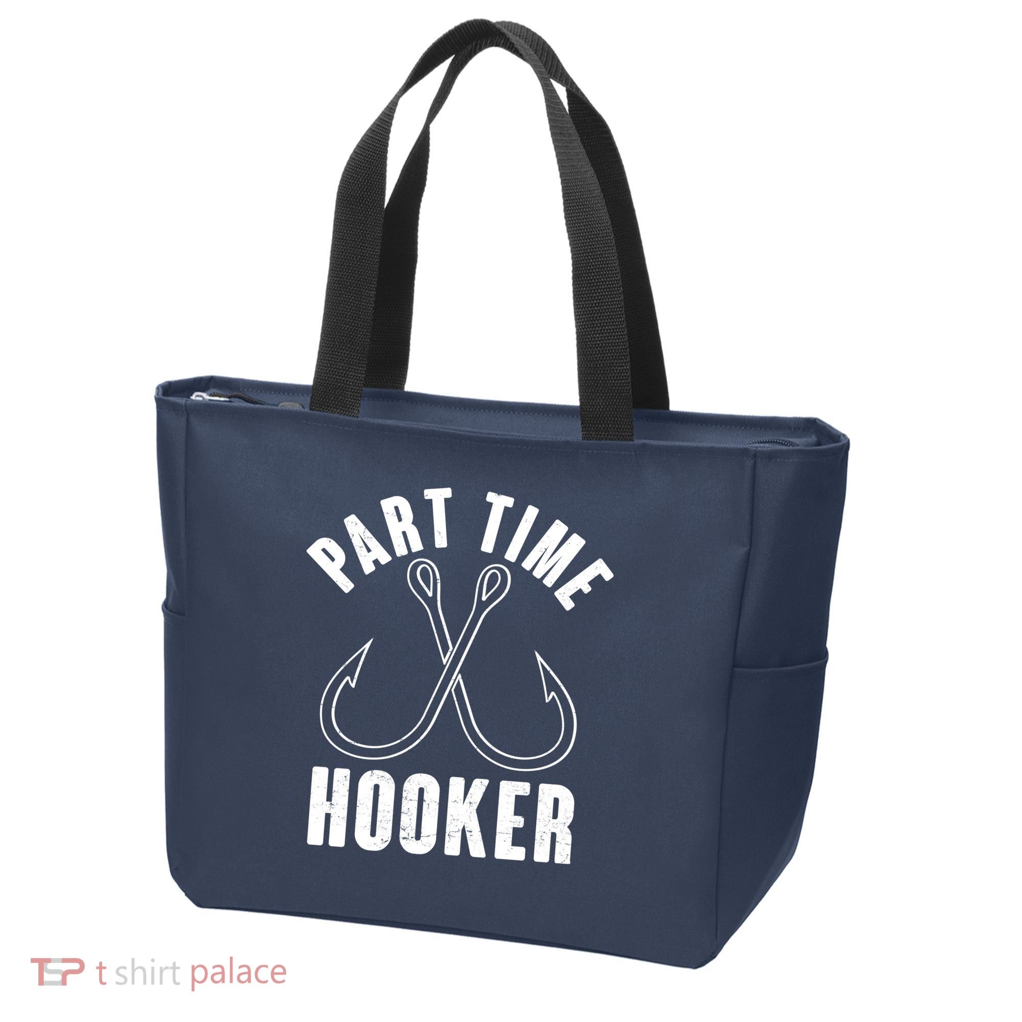 Funny Part Time Hooker Fishing Fan Tote Bag