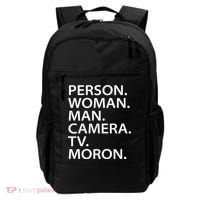 Funny Person Woman Man Camera TV Moron Backpack thumb 0
