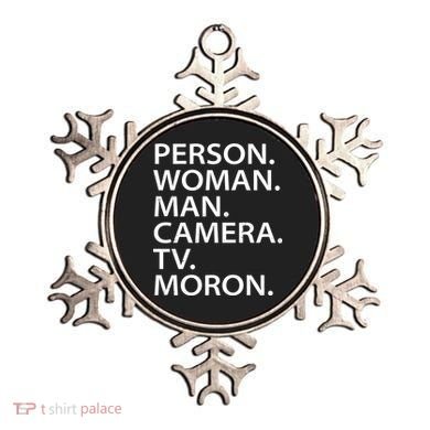 Funny Person Woman Man Camera TV Moron Ornament