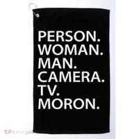 Funny Person Woman Man Camera TV Moron Golf Towel thumb 0