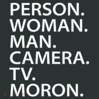 Funny Person Woman Man Camera TV Moron Button thumb 1
