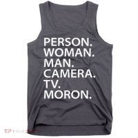 Funny Person Woman Man Camera TV Moron Tank Top thumb 0