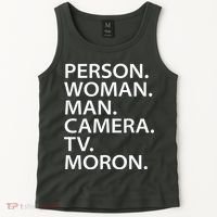 Funny Person Woman Man Camera TV Moron Tank Top thumb 2