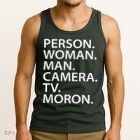 Funny Person Woman Man Camera TV Moron Tank Top thumb 3