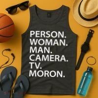 Funny Person Woman Man Camera TV Moron Tank Top thumb 4