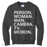 Funny Person Woman Man Camera TV Moron Kids Sweatshirt thumb 0