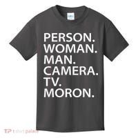 Funny Person Woman Man Camera TV Moron Kids T-Shirt thumb 0