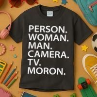 Funny Person Woman Man Camera TV Moron Kids T-Shirt thumb 3