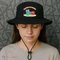 Funny Personal Cat Servant Bucket Hat thumb 3